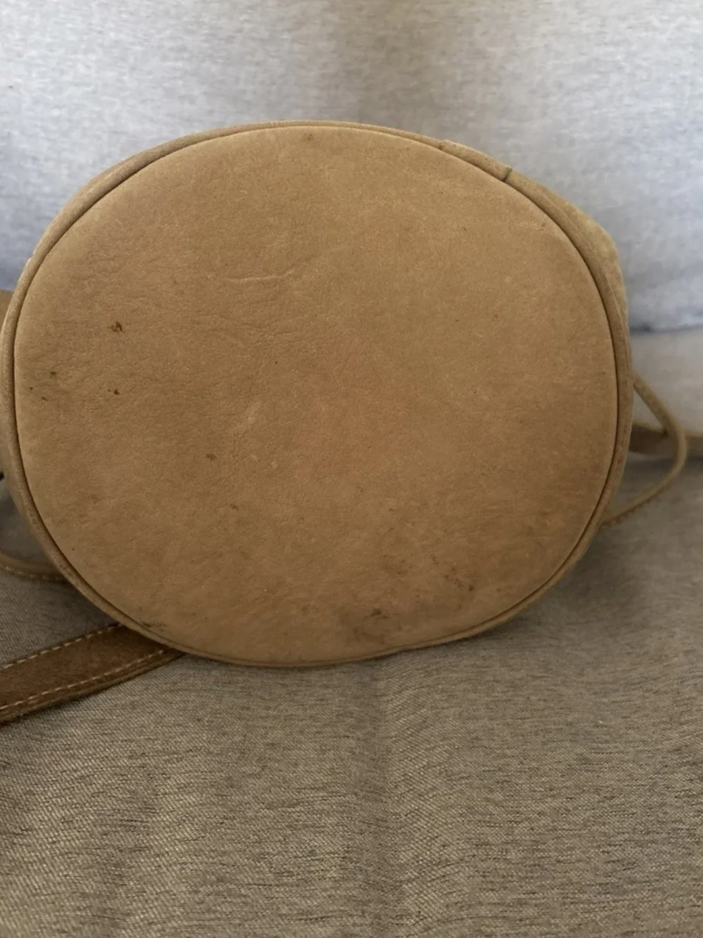 COACH Vintage Sonoma Drawstring Pebbled Nubuck Tan Leather Bucket Bag Purse 4931